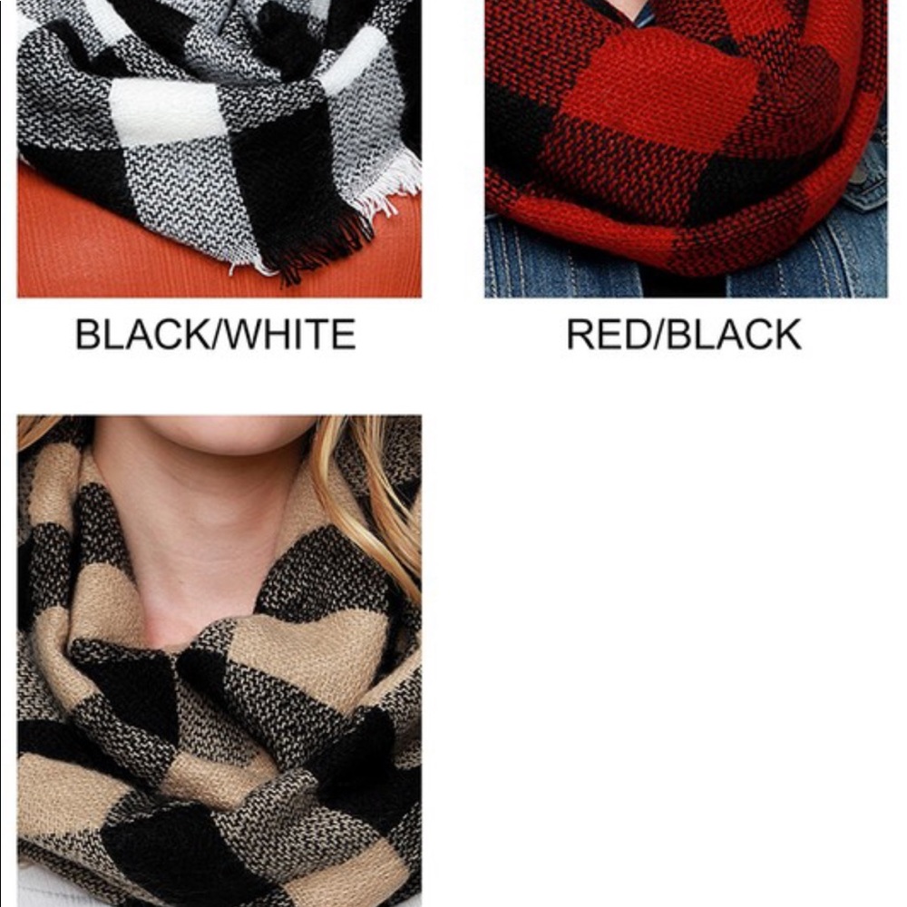 •LAST 1• Jocelyn B&W Buffalo Check Infinity Scarf - Picture 4 of 4